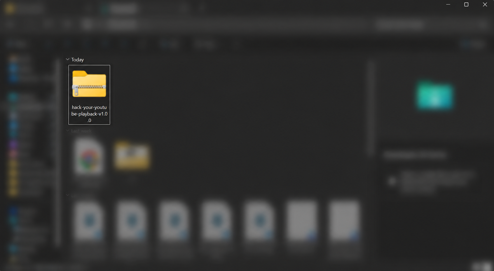 Unzipping the extension file