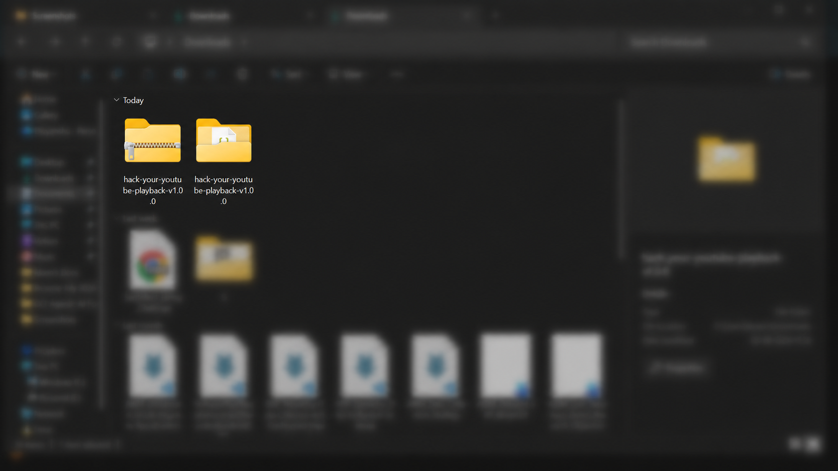Extracting the extension files